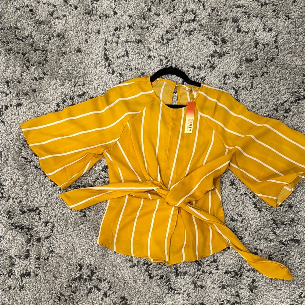 Yellow Striped Women's Top